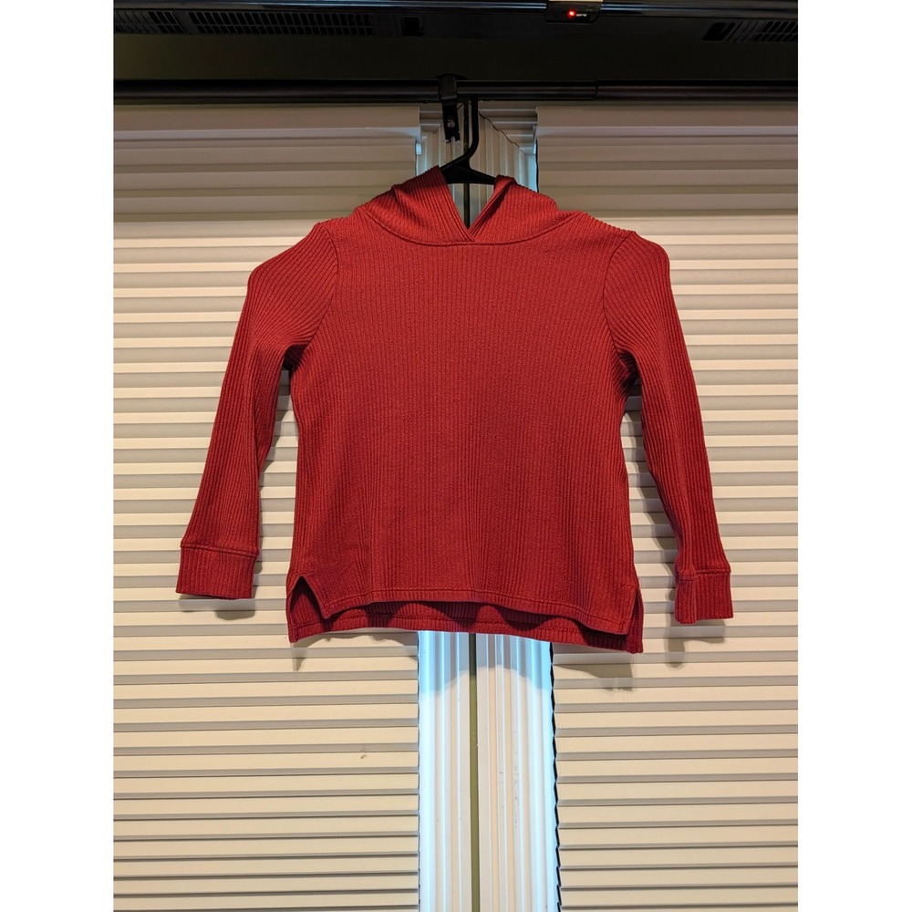 Jumping Beans Active Kids 4T Red Ribbed Hooded Long Sleeve Top GJ32A806KP1